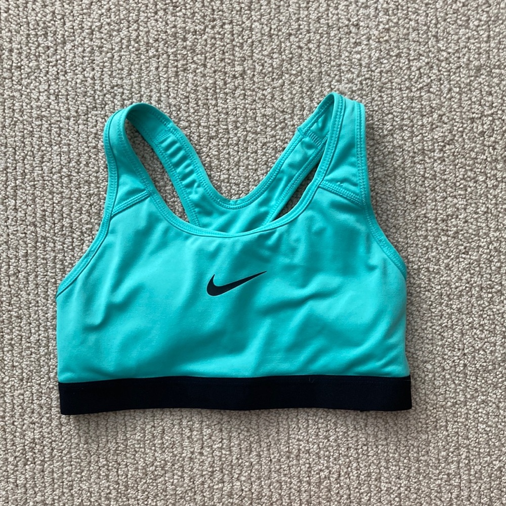 Nike Pro Dri-FIT Swoosh Medium Support Padded Sports Bra Small Green Like New